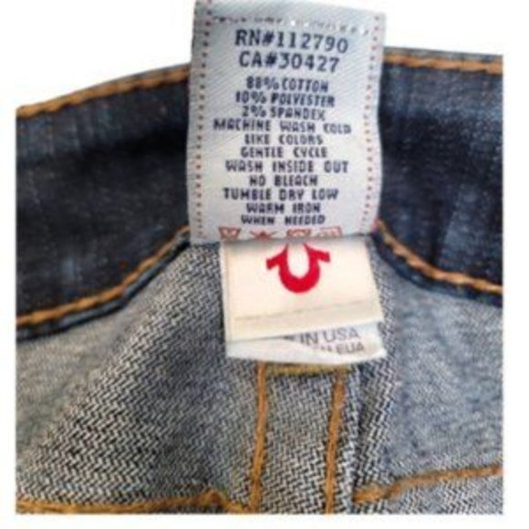 True Religion Women's Blue Denim Comfort Slim Fit Straight Leg Jeans Size 26 - Picture 2 of 5